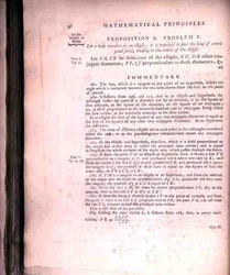 Proposition X Problem V aus Band I der Mathematischen Prinzipien der Naturphilosophie von Sir Isaac Newton (1642-1727) 1777